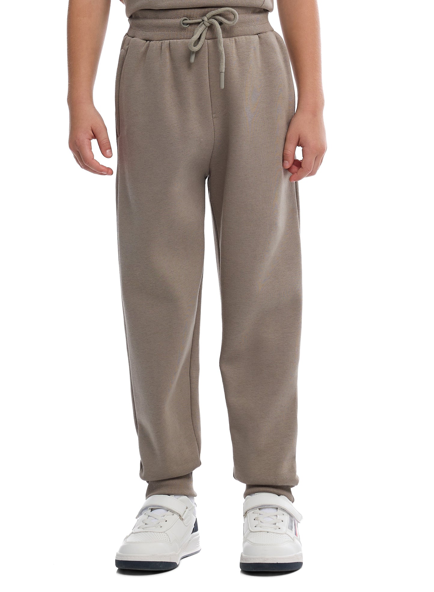 Boys Paris Patch Hoodie Fleece Tracksuit - Beige