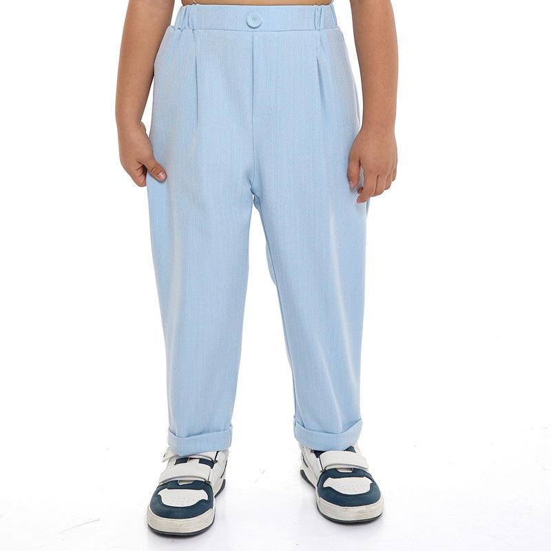 Lt Blue Waistcoat And Pant Set With Shirt And Bow Tie