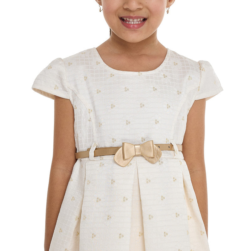 Chic Jacquard Champagne Party Dress With Mesh & Decoration