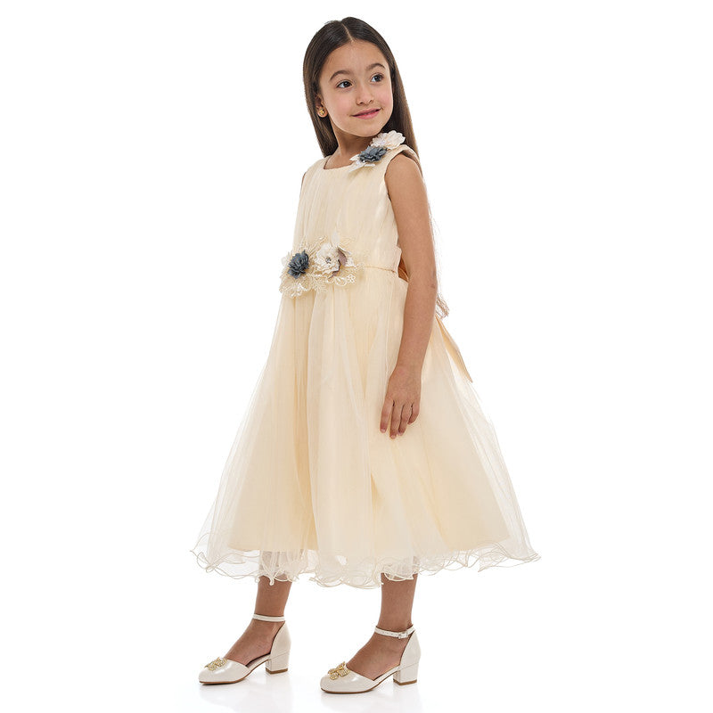 Girls Champagne Tulle Dress