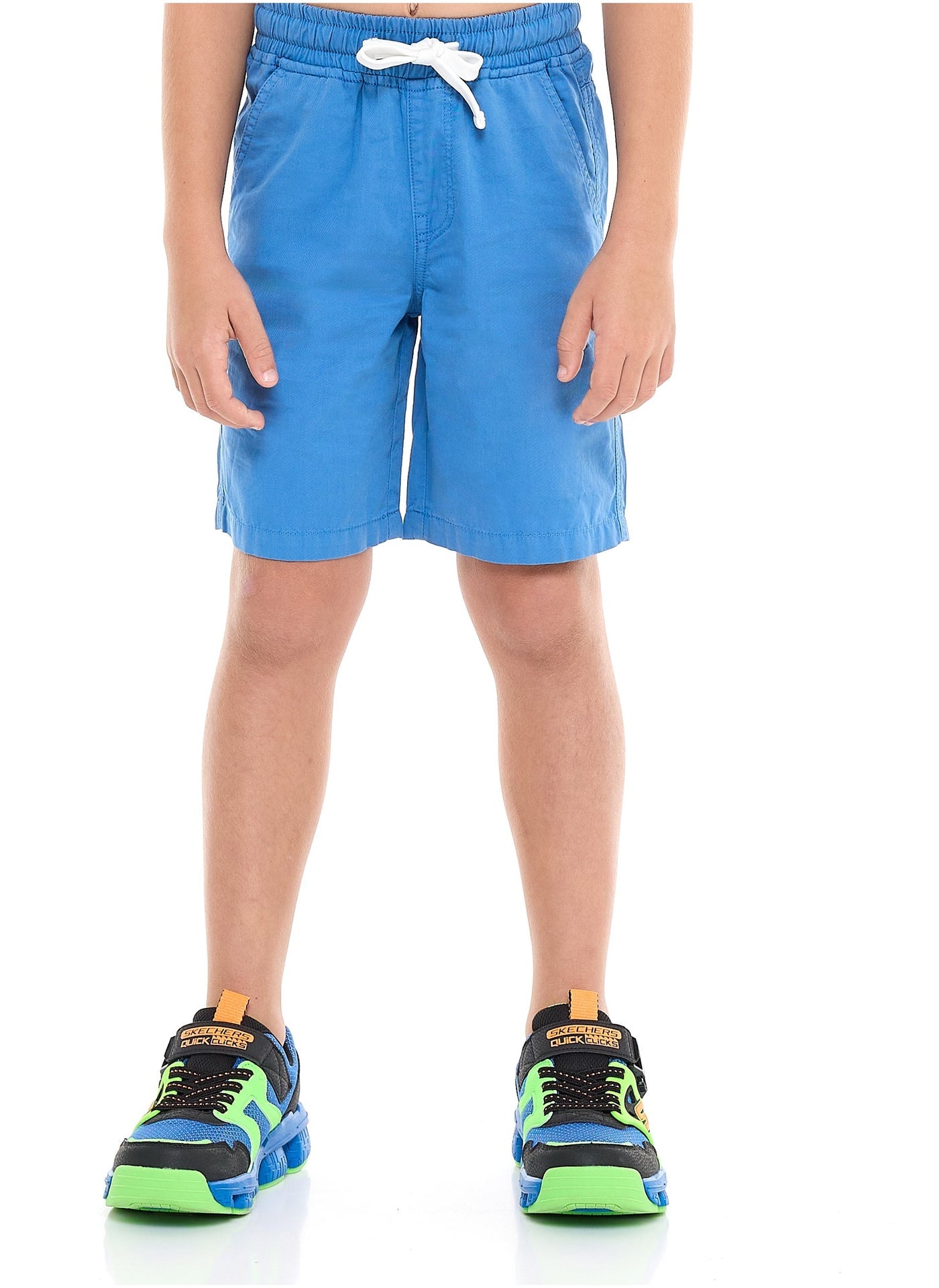 Victor and Jane Classic Blues and Orange Cotton T-Shirt & Pull-On Shorts Set