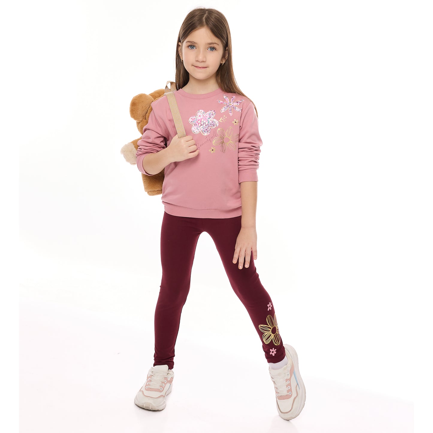 FOIL PRINTED TOP WITH MATCHING LEGGINGS