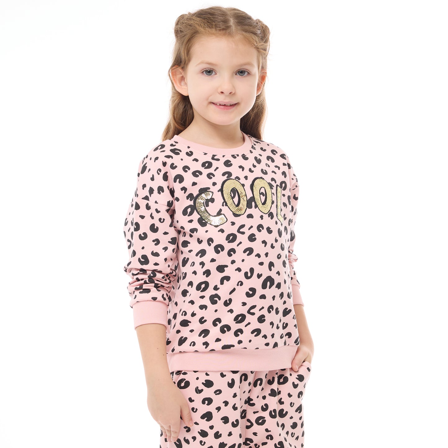 SEQUINS EMBROIDERED TOP WITH MATCHING JOGGERS