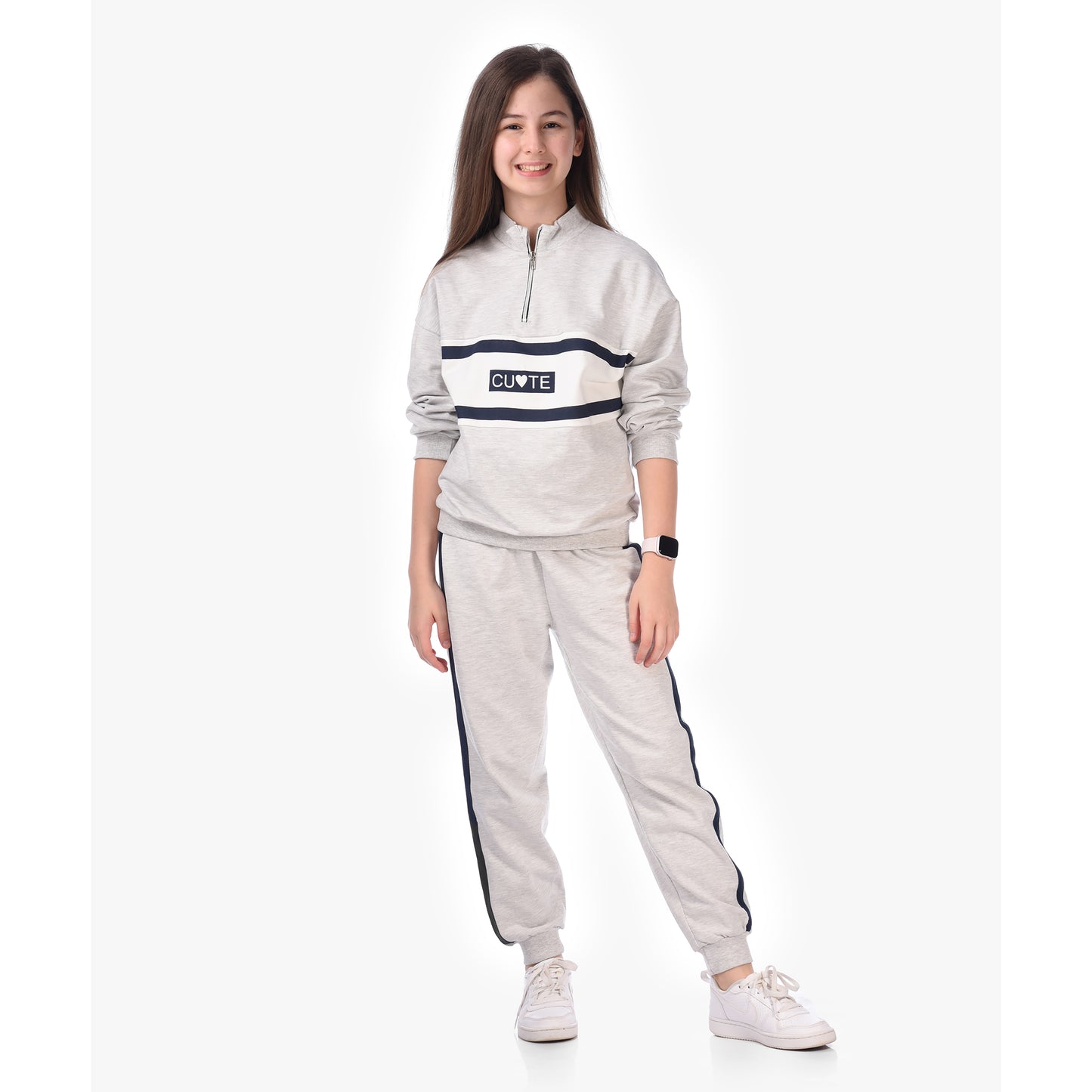 HALF ZIPPER SWEATSHIRT WITH MATCHING JOGGERS COMFY FIT
