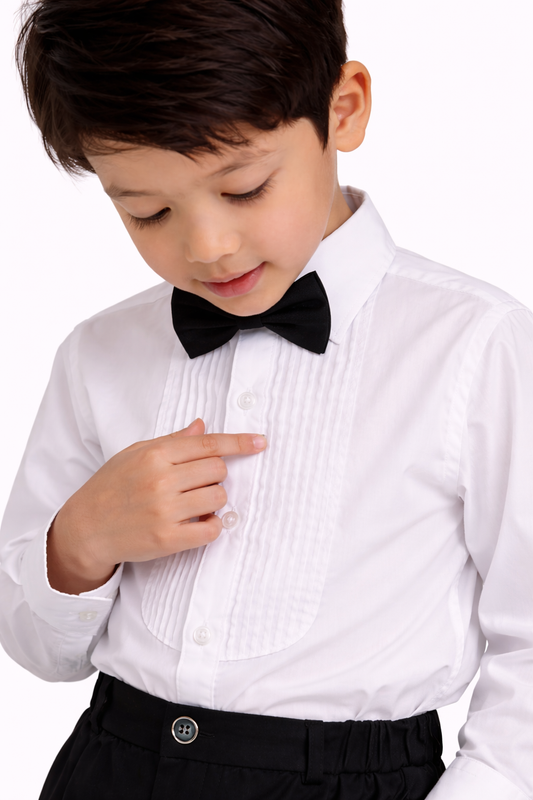 Boys 4 Pc set Formal Shirt, Trousers, Suspenders & Bow Tie Set