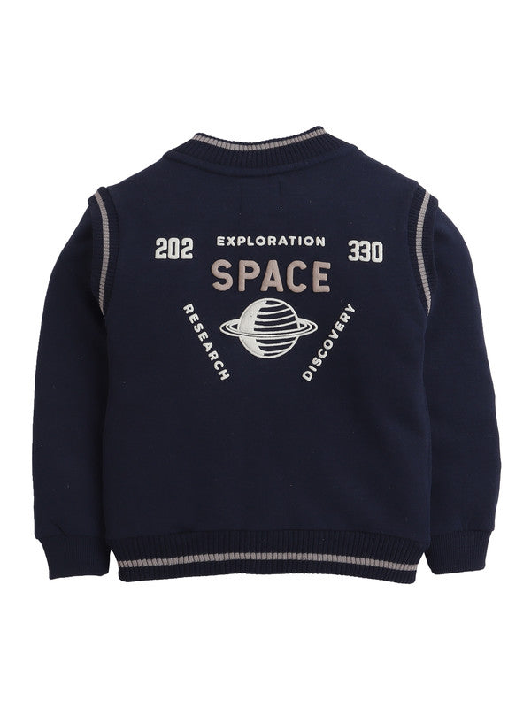 Boys Space Club Varsity Fleece Jacket – Navy
