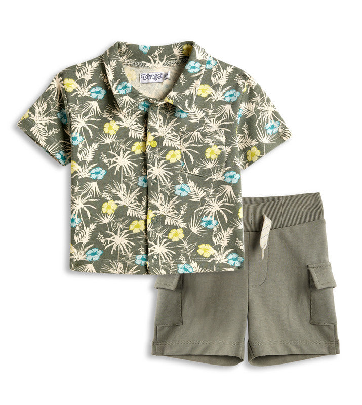 Dirkje Boys Set - AOP T-shirt & Cargo Shorts