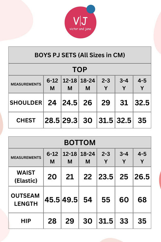 Victor and Jane - Printed T-shirt and Stripes Pyjama Set