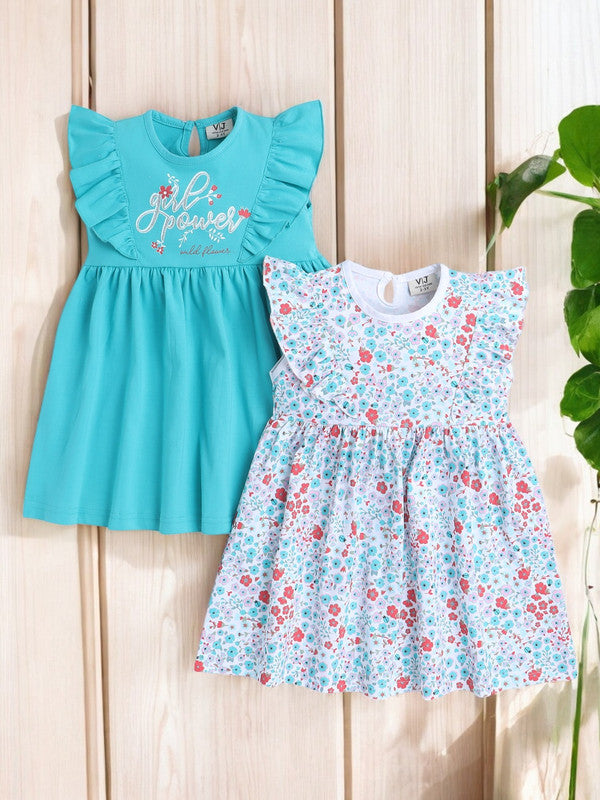 Victor and Jane - All-Over Printed Ruffle Dress (Pack of 2)