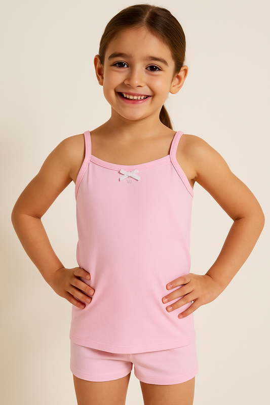 3-Pack Girls' Cotton Camisoles – Pastel Spaghetti Strap Essentials
