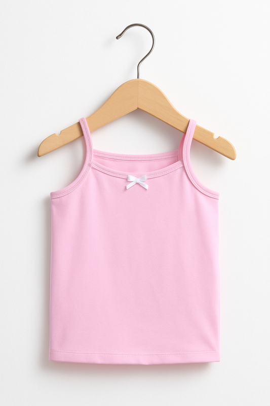 3-Pack Girls' Cotton Camisoles – Pastel Spaghetti Strap Essentials