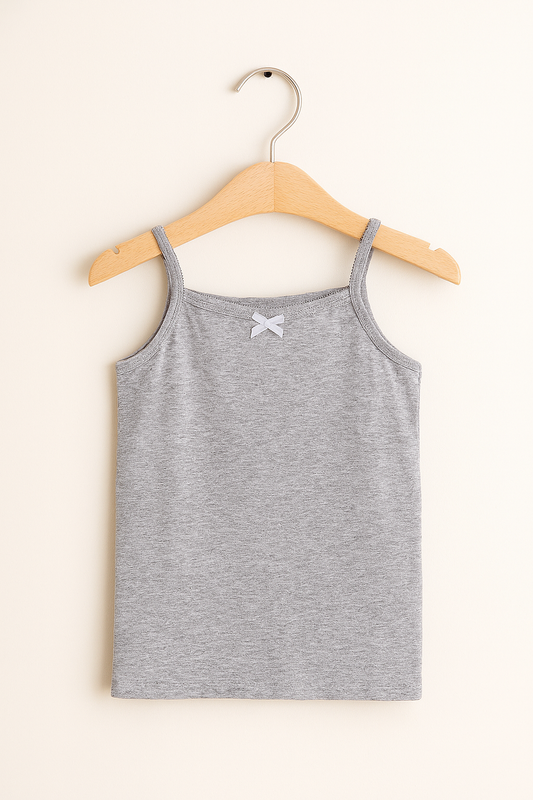 3-Pack Girls' Camisoles – Cotton Comfort in Black, White & Grey