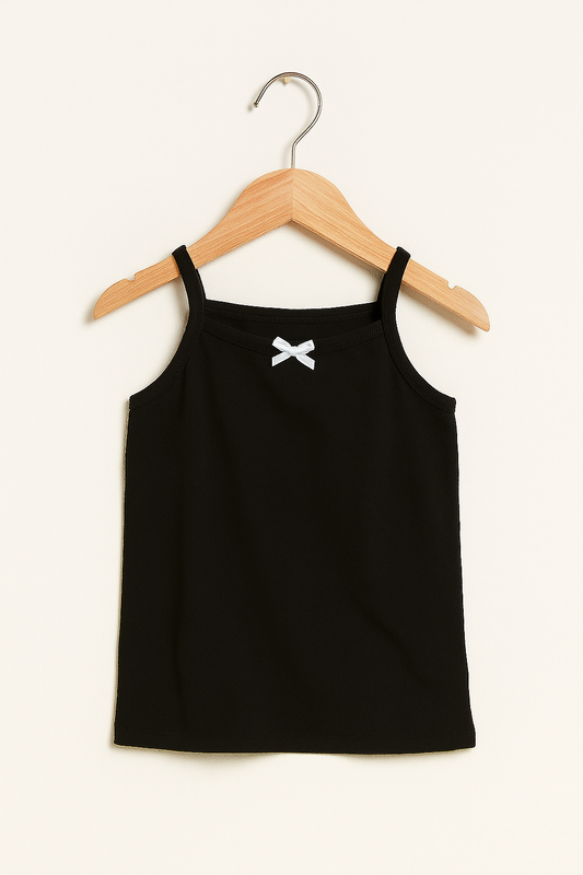3-Pack Girls' Camisoles – Cotton Comfort in Black, White & Grey