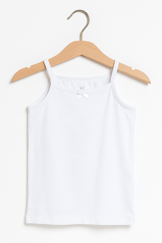 3-Pack Girls' Camisoles – Cotton Comfort in Black, White & Grey