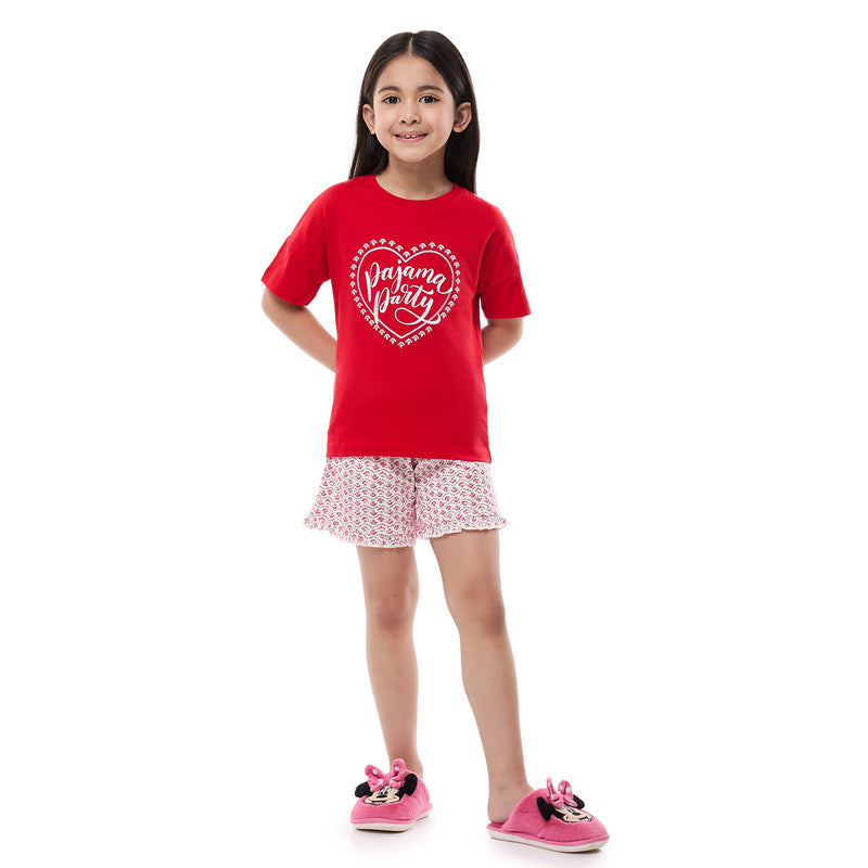 Victor and Jane Girls' PJ Set – Soft Shorts and Top Sleepwear Set 2-3YRS