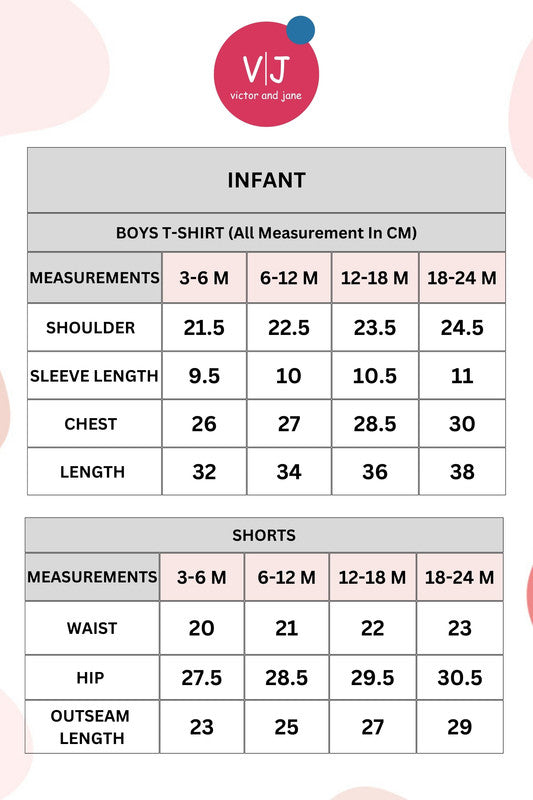 Victor and Jane Infant 2PC Set, T-Shirt with Summer Polaroids And Green Shorts