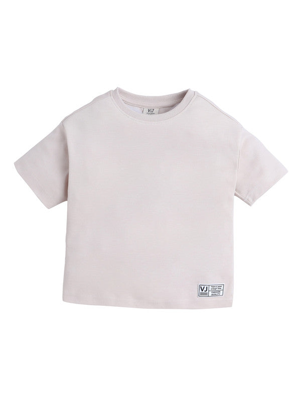 Boys Cotton Interlock Tee & Shorts Set – Sand