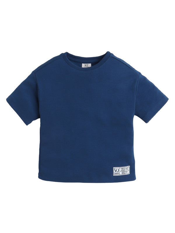 Boys Cotton Interlock Tee & Shorts Set – Navy