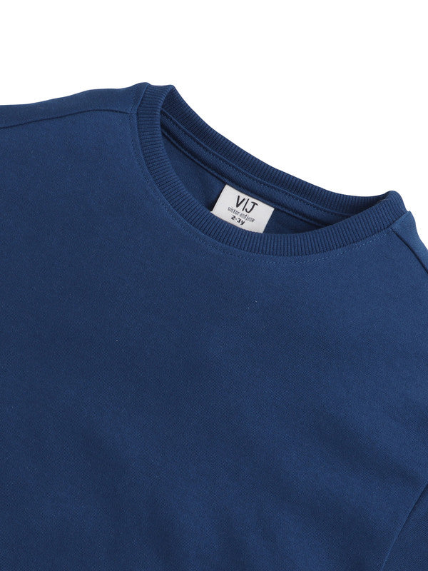 Boys Cotton Interlock Tee & Shorts Set – Navy