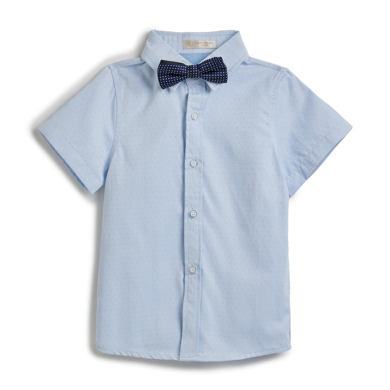 Blue Shorts And Braces Set With Shirt And Bow Tie