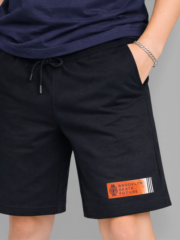 Boys Skater Graphic T-Shirt & Black Shorts Set