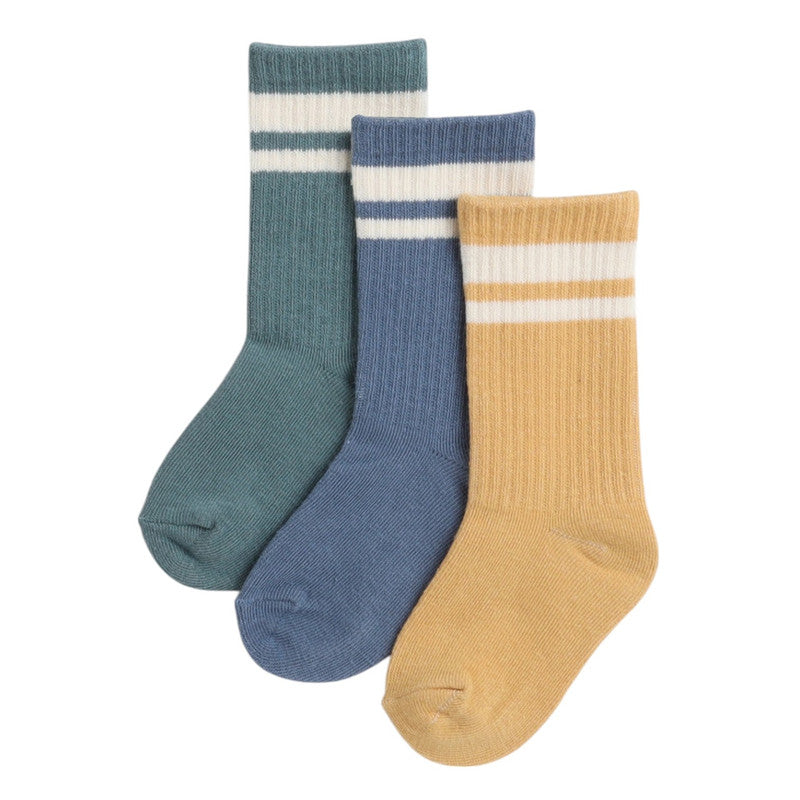 Boys 3 Pairs Textured Crew Length Sports Socks