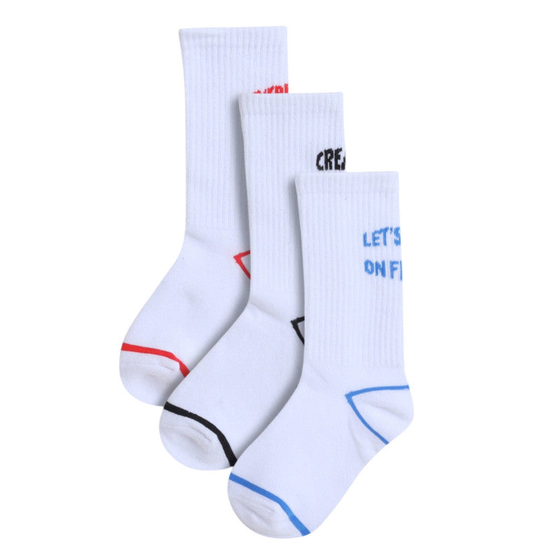 Boys 3 Pairs Textured Crew Length Sports Socks