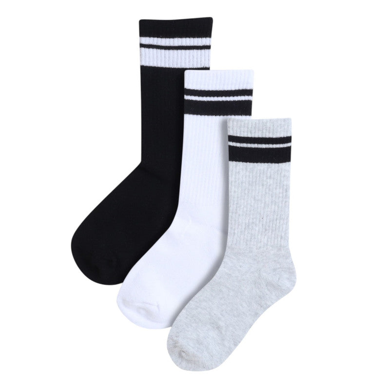Boys 3 Pairs Textured Crew Length Sports Socks