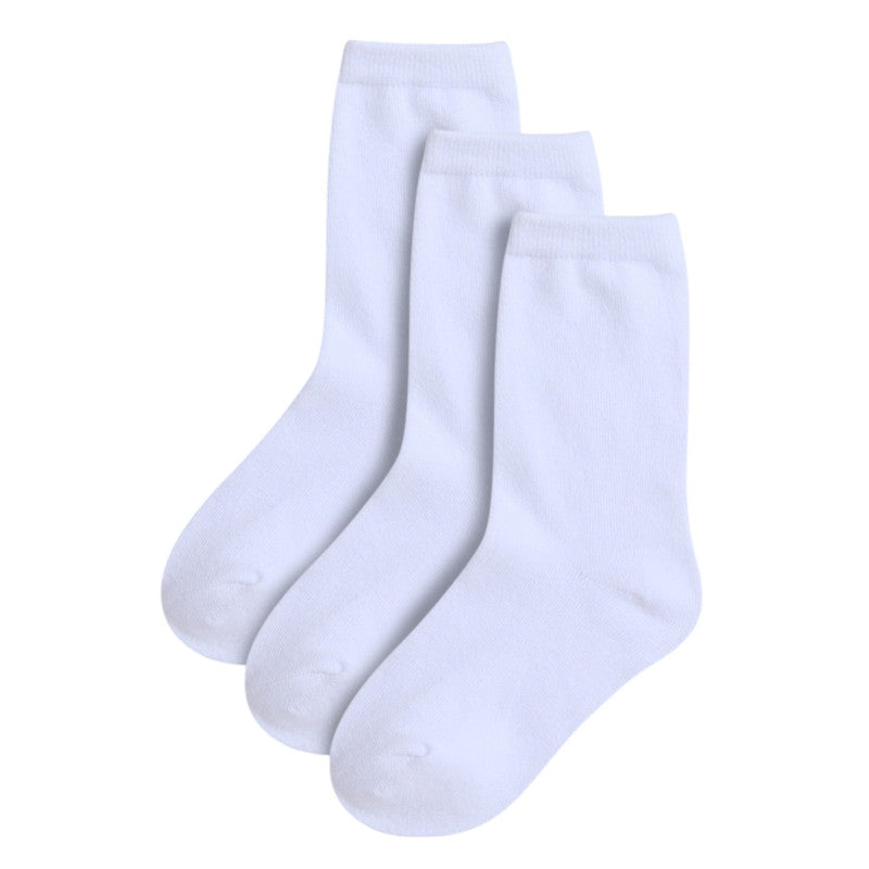 Boys 3 Pairs Plain Crew Length School Socks