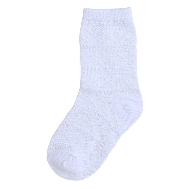 Girls 3 Pairs Textured Crew Length School Socks