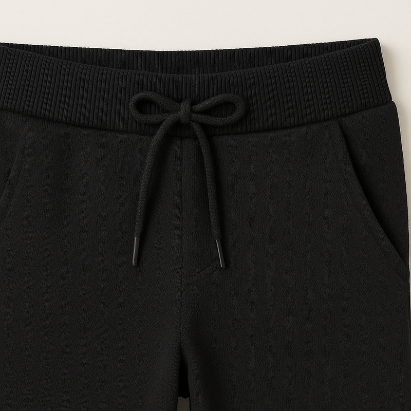 Boys French Terry Joggers With Drawstring Closure – Black