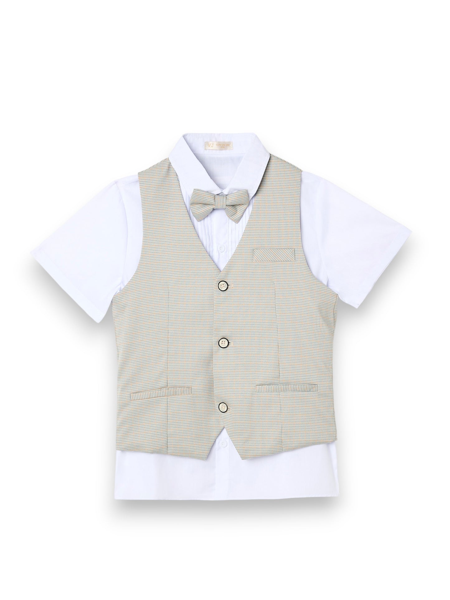 Neutral Waistcoat, Shirt, Shorts & Bow Tie Set