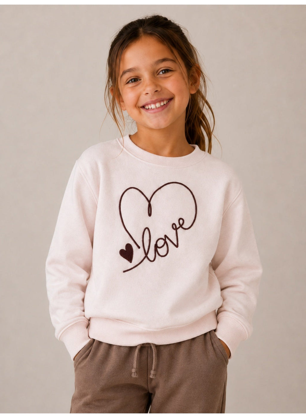 Girls Heart Graphic Pullover