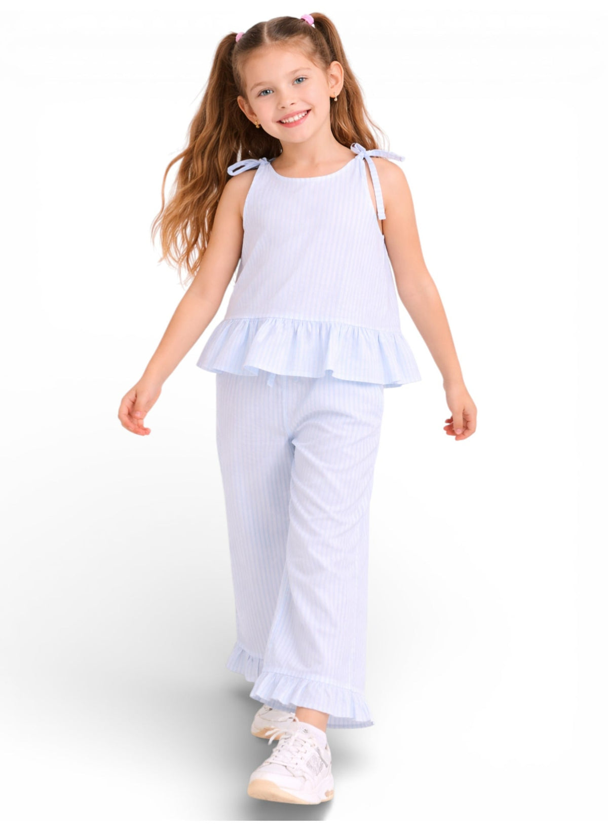 Girls Striped Pants Top Set