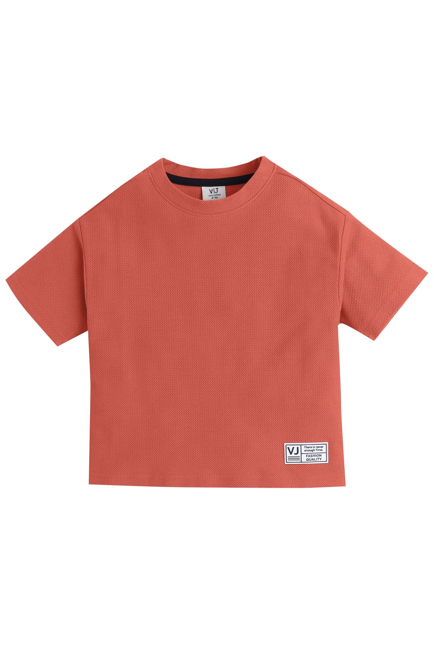 Victor & Jane Junior Boys Brown Patch Detail Cotton T-Shirt