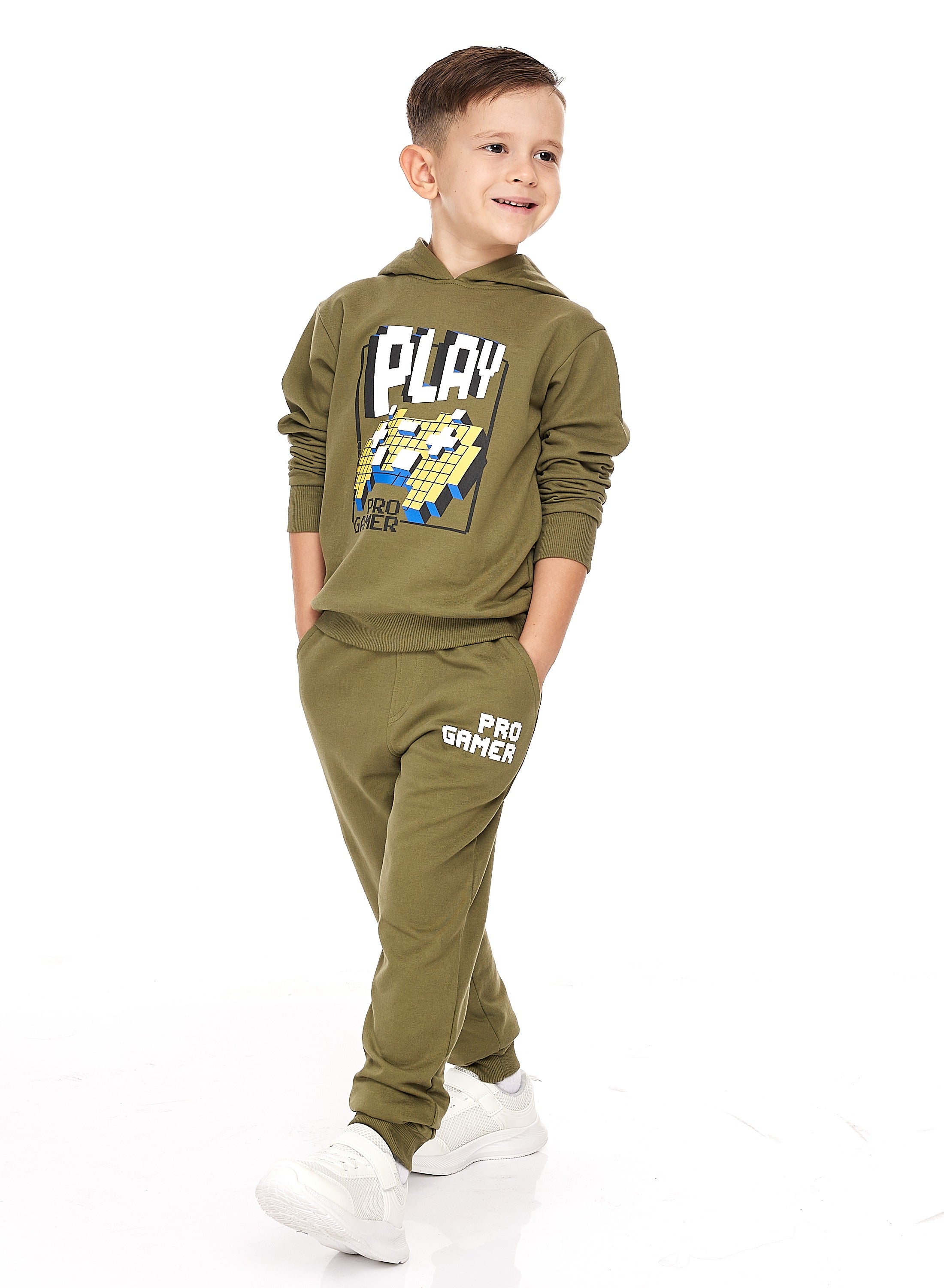 Boys' 2-Piece Hoodie And Jogger Set  (2 -8 Yrs) Olive
