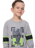 Boys' 2-Piece Sweatshirt Cut & Sew Grey Mil/ Black  And Black Jogger Set