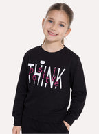 Girls Glitter Printed Sweatshirt