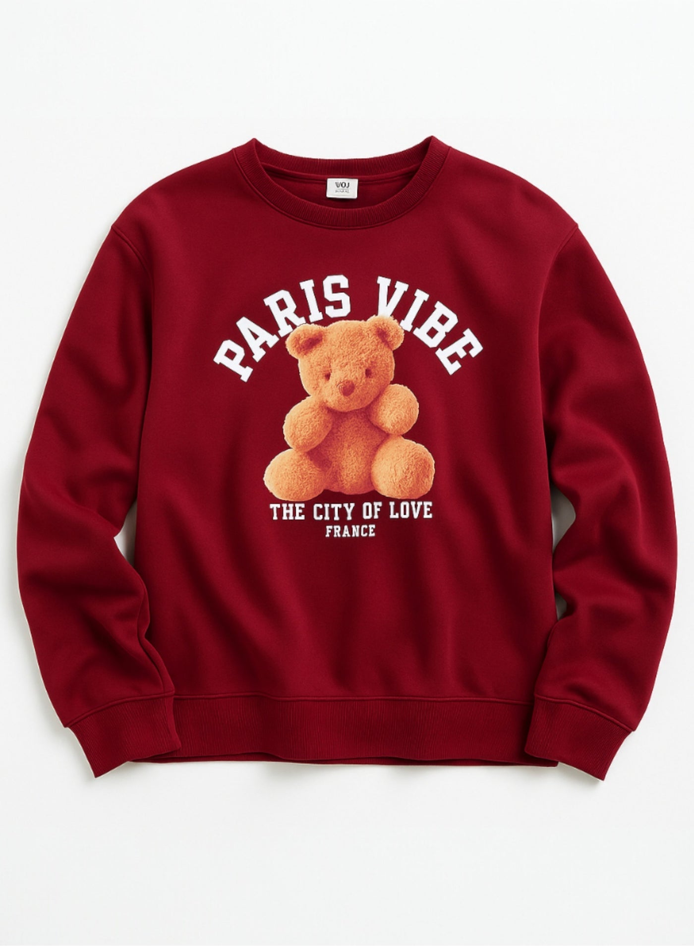 Paris Vibe Graphic Sweatshirt – 100% Cotton Fleece | Puff Print |