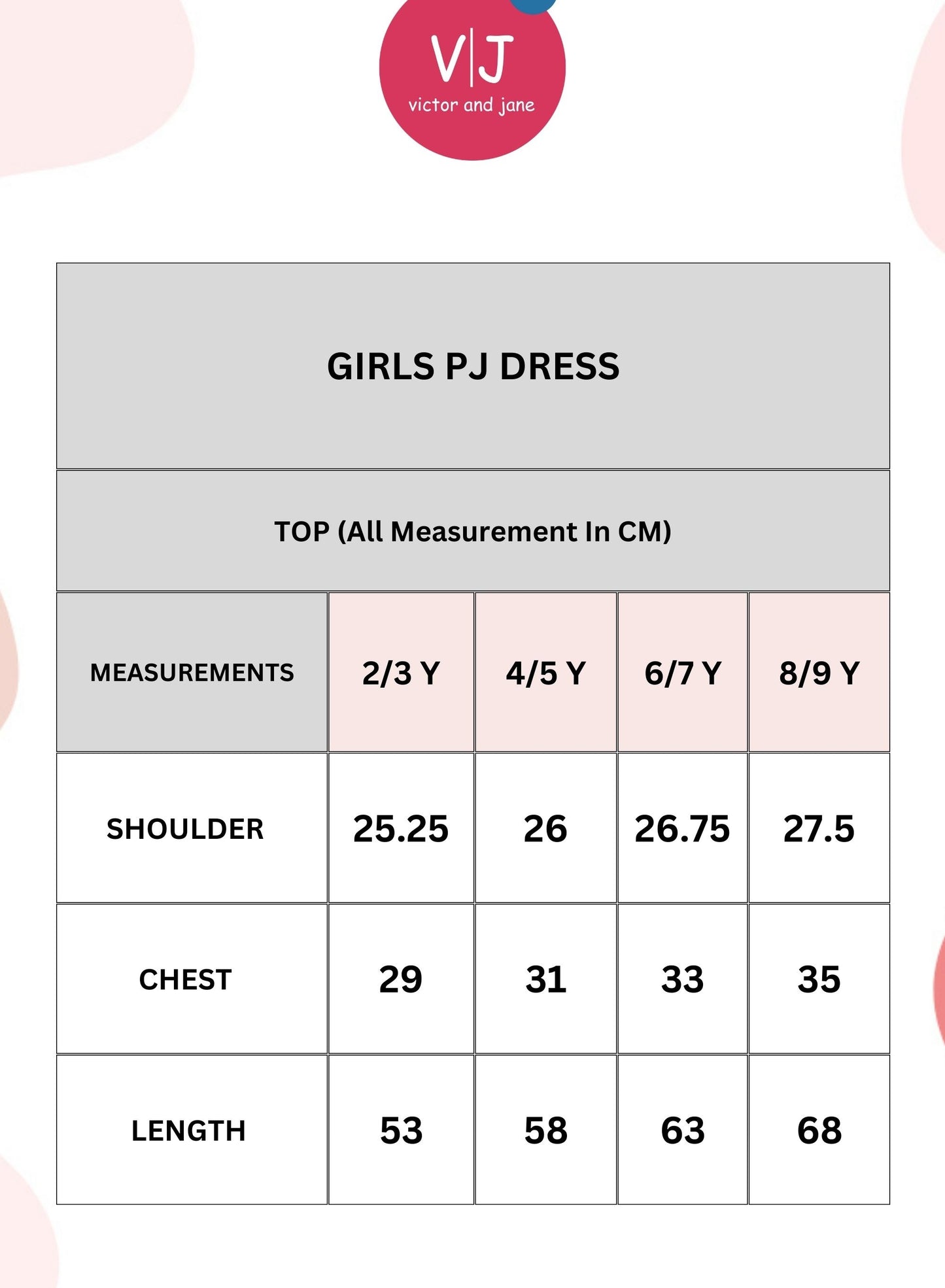 Victor and Jane Girls' PJ Dress – Soft and Cozy Sleep Dress for Kids 2-3YRS