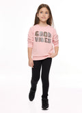 Glitter Printed Top With Matching Leggings
