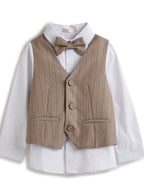Striped Waistcoat Shirt Pants Set