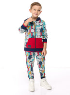 Boys' 2-Piece Printed Fullzipper Hoodie And Jogger Set Multi