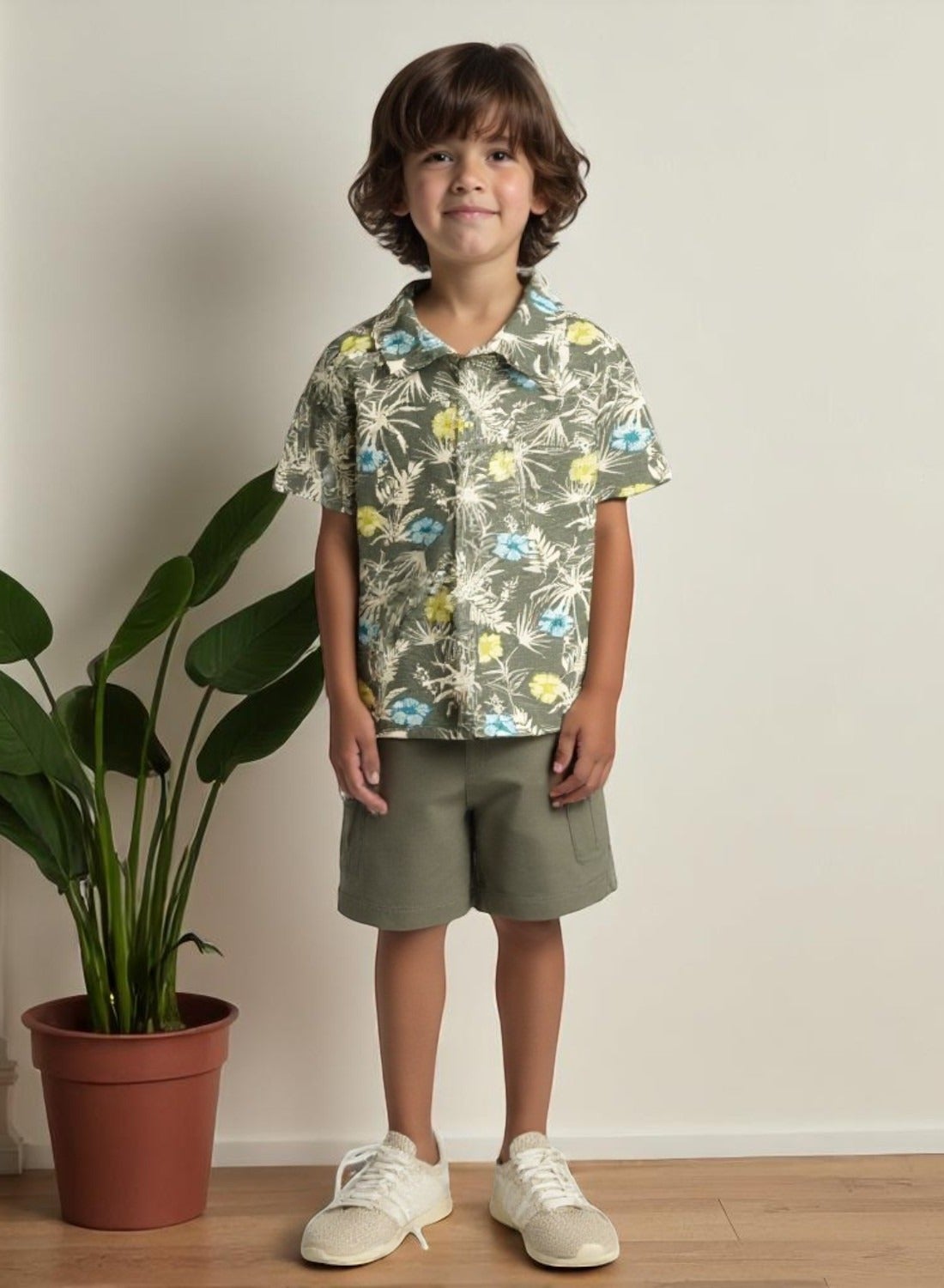 Dirkje Boys Set - AOP T-shirt & Cargo Shorts