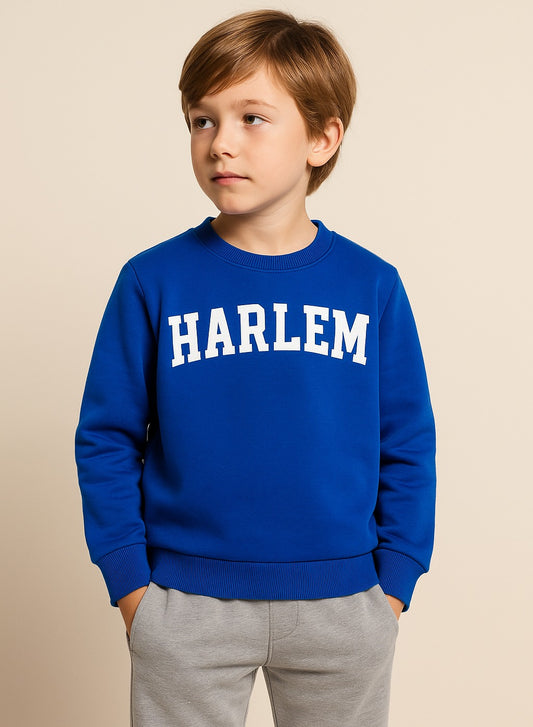 Boys' Blue "HARLEM" Graphic Sweatshirt