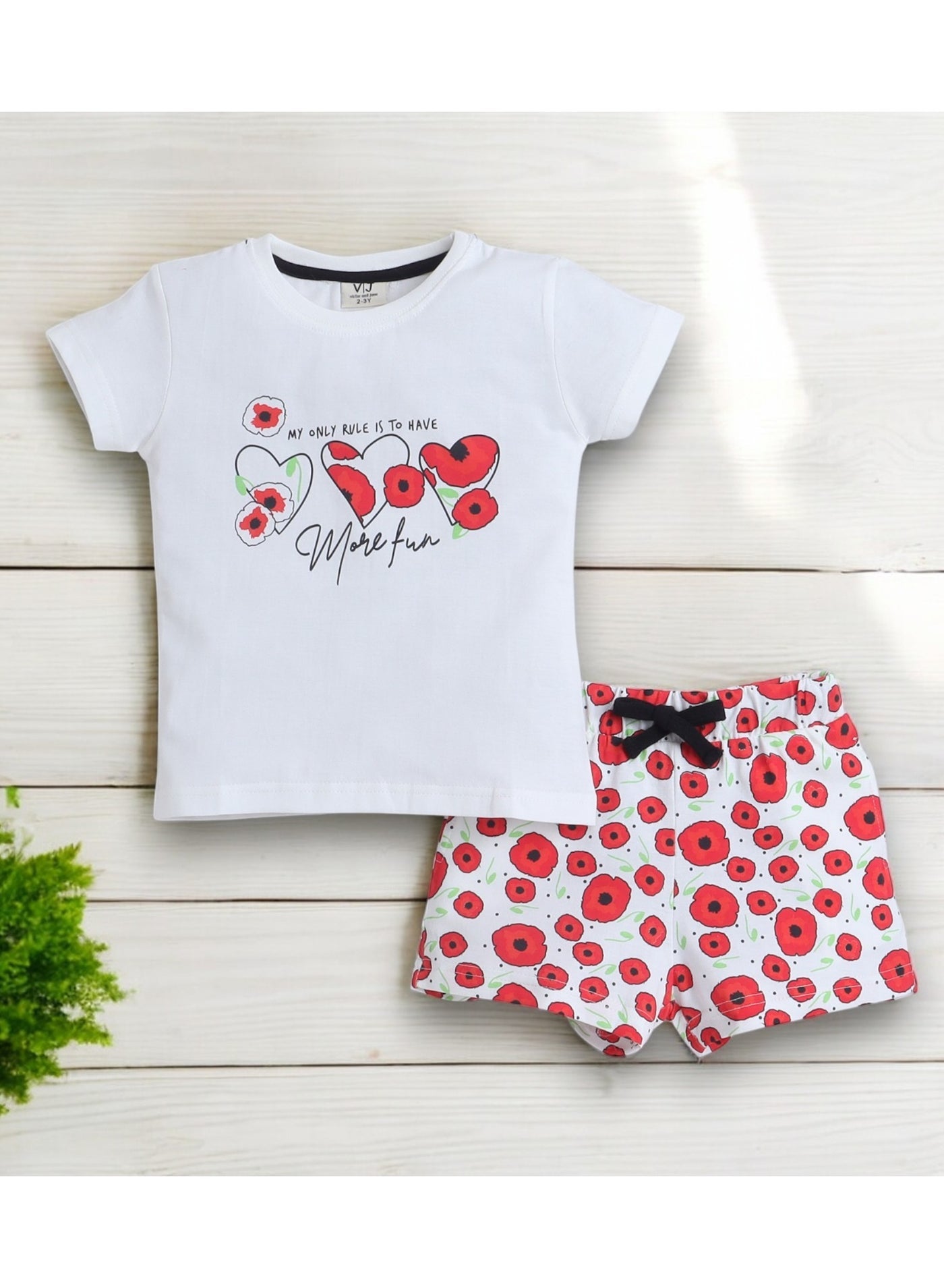 Victor And Jane - Printed T-Shirt And Shorts Pyjama Set