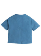 Junior Boys Statement Cotton Tee - Light Blue