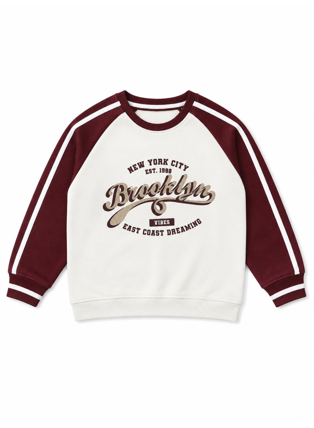 Girls Raglan Sleeve Sweatshirt and Wide Leg Pants Set