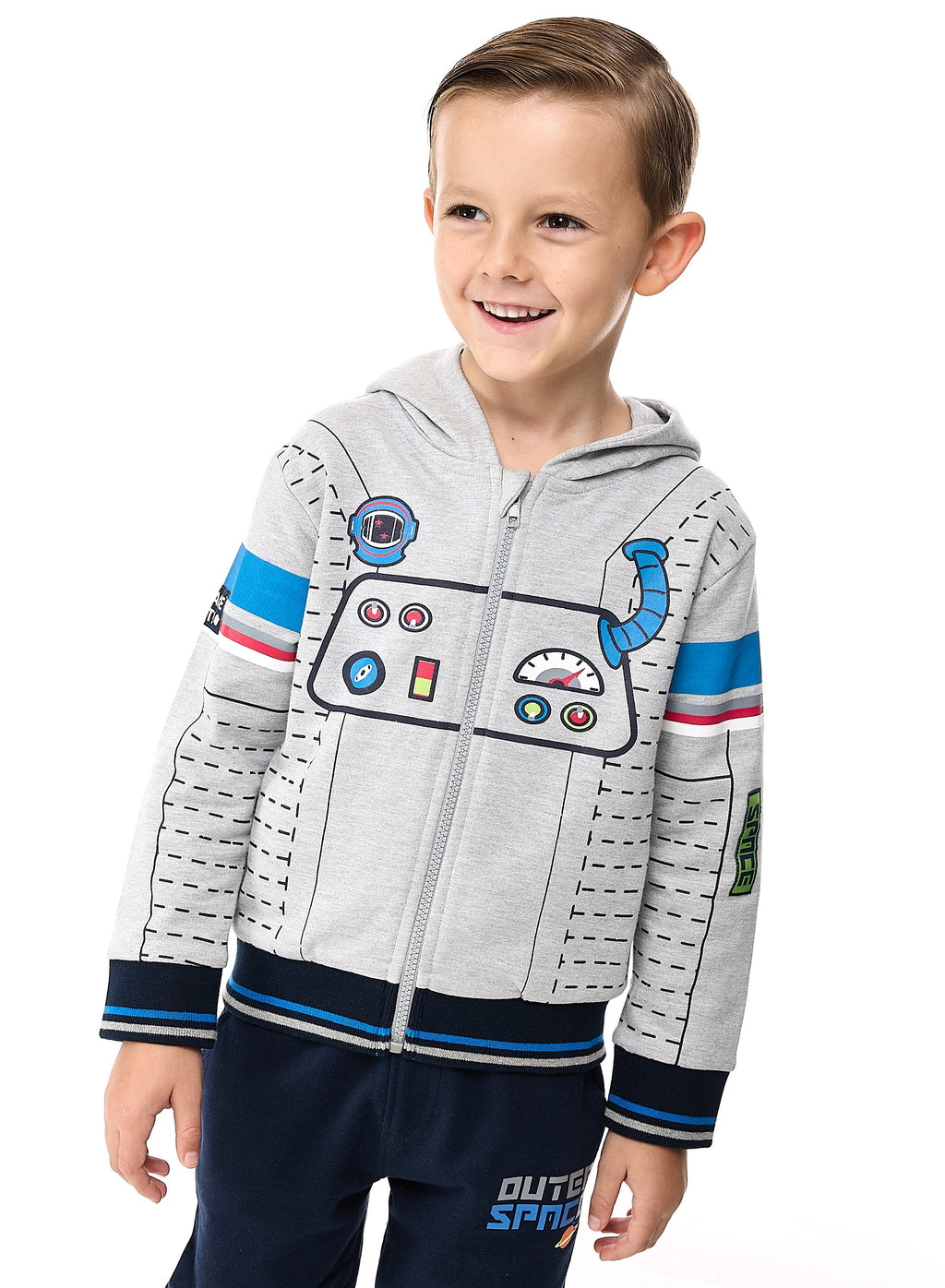 Boys 2-Piece Fullzipper Hoody And Jogger Set Grey Mil - Navy