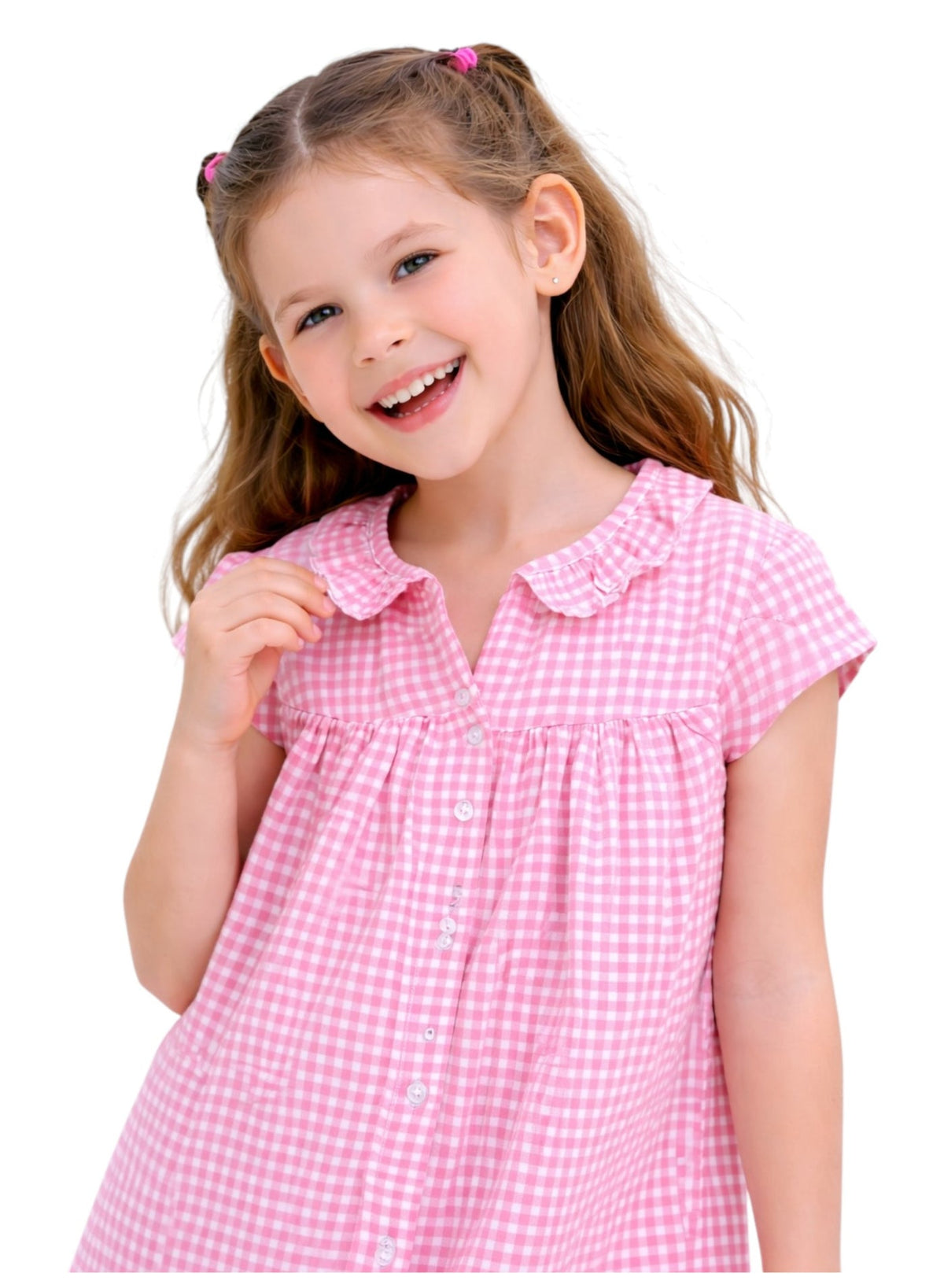 Girls Gingham Ruffle